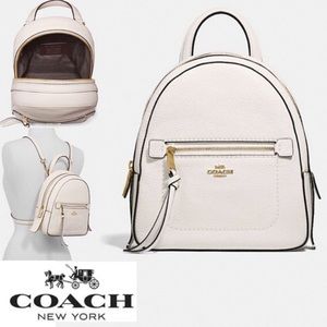 NWOT white leather coach “Andi” backpack